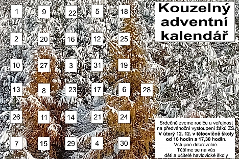 Adventní kalendář v ZŠ Havlovice