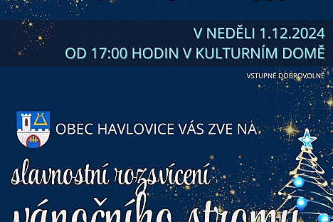 Předvánoční vystoupení a rozsvícení stromku v Havlovicích