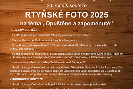 RTYŇSKÉ FOTO 2025: Tradiční fotosoutěž na téma "Opuštěné a zapomenuté"