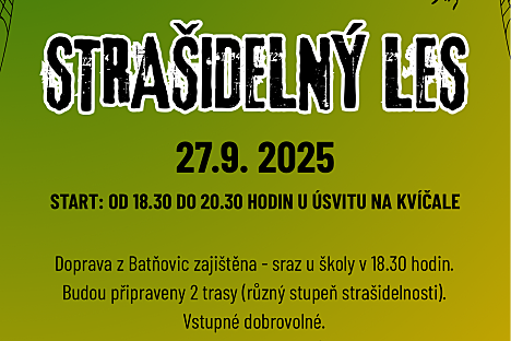 Strašidelný les v Batňovicích: 2 úrovně strachu - odvaha nutná! 