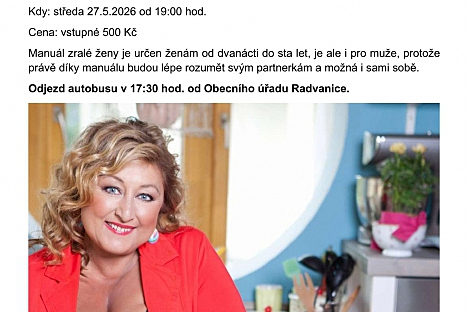 Obec Radvanice zve na zájezd – Manuál zralé ženy