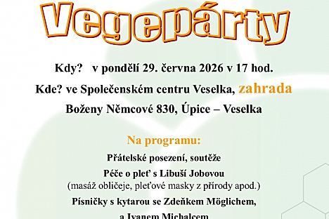 Klub zdraví Úpice zve na Vegepárty